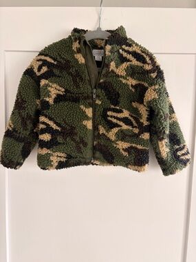 Mudpie Camo Sherpa Zip Toddler Jacket